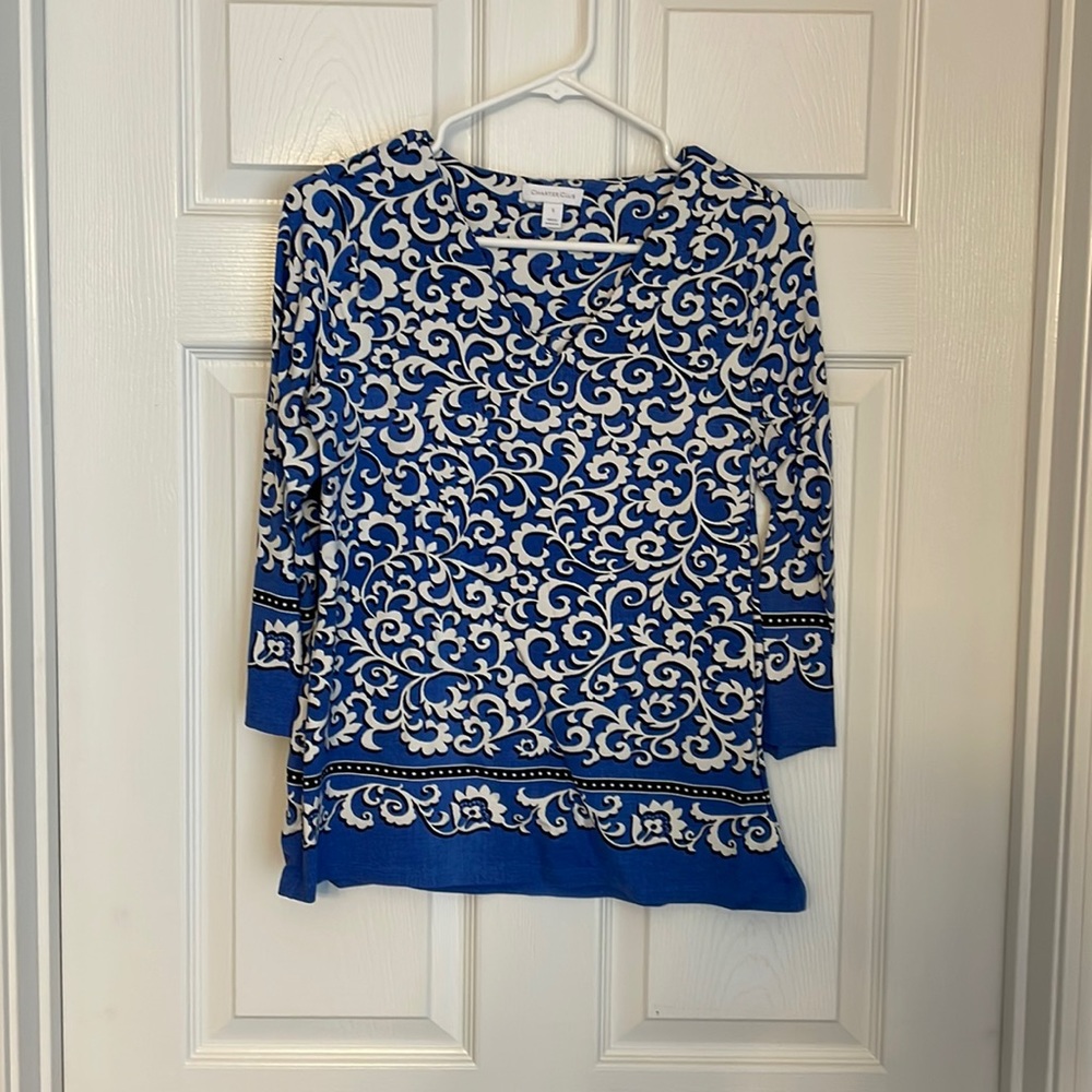 Chart Club 3/4 V-neck Blouse